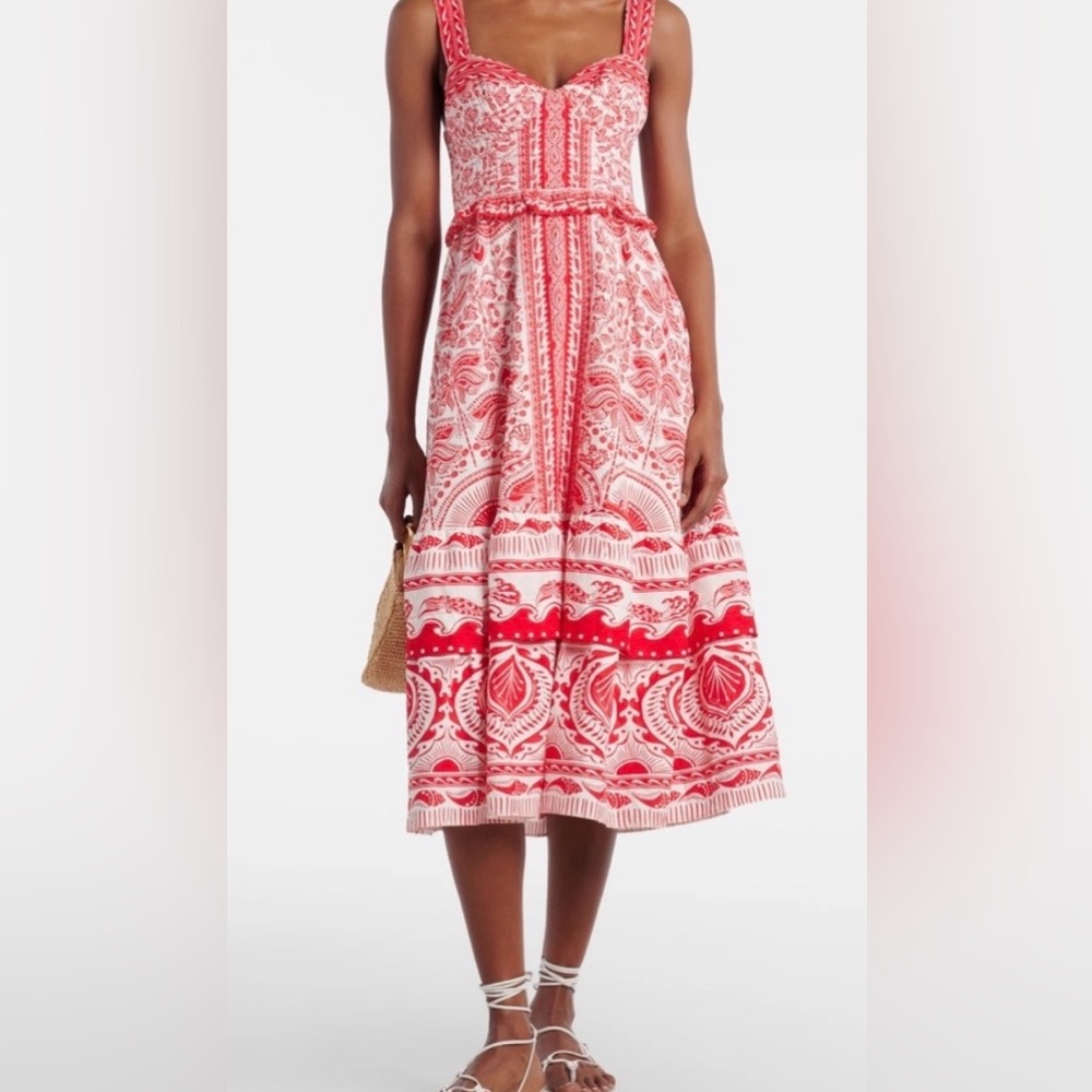 NWT Farm Rio River Ride Red Midi Dress in size Small